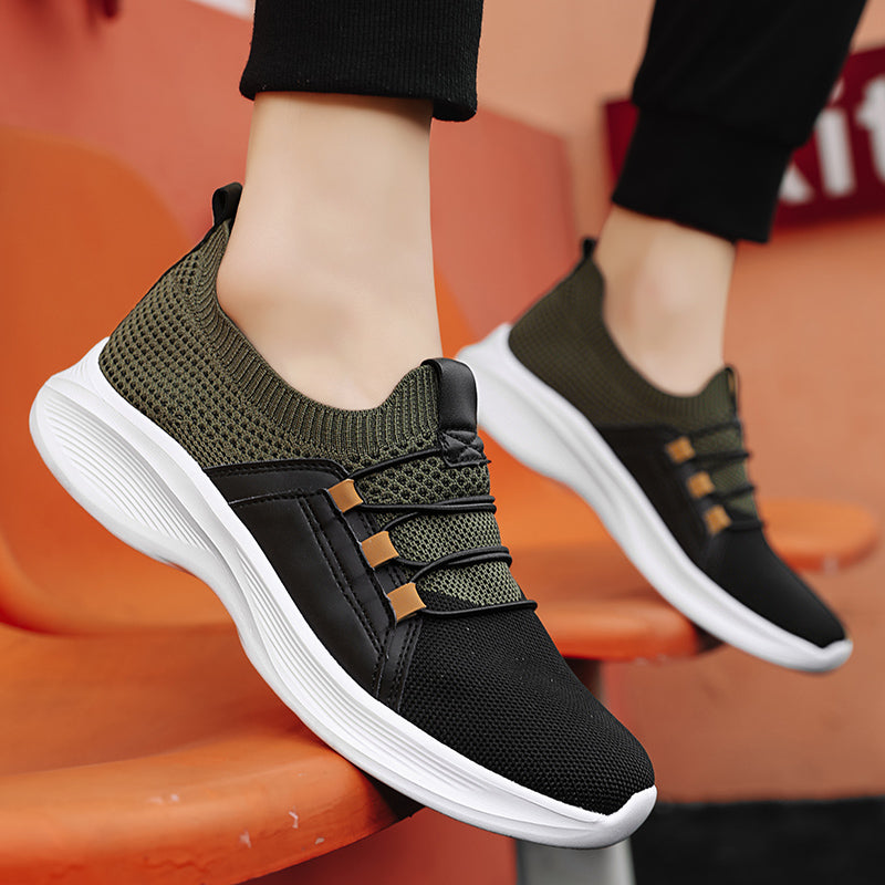 Ortopediska stickade sneakers – Ventilerande slip-on-skor med bekväma innersulor och halkfria sulor