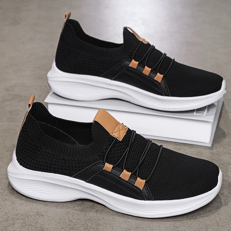 Ortopediska stickade sneakers – Ventilerande slip-on-skor med bekväma innersulor och halkfria sulor