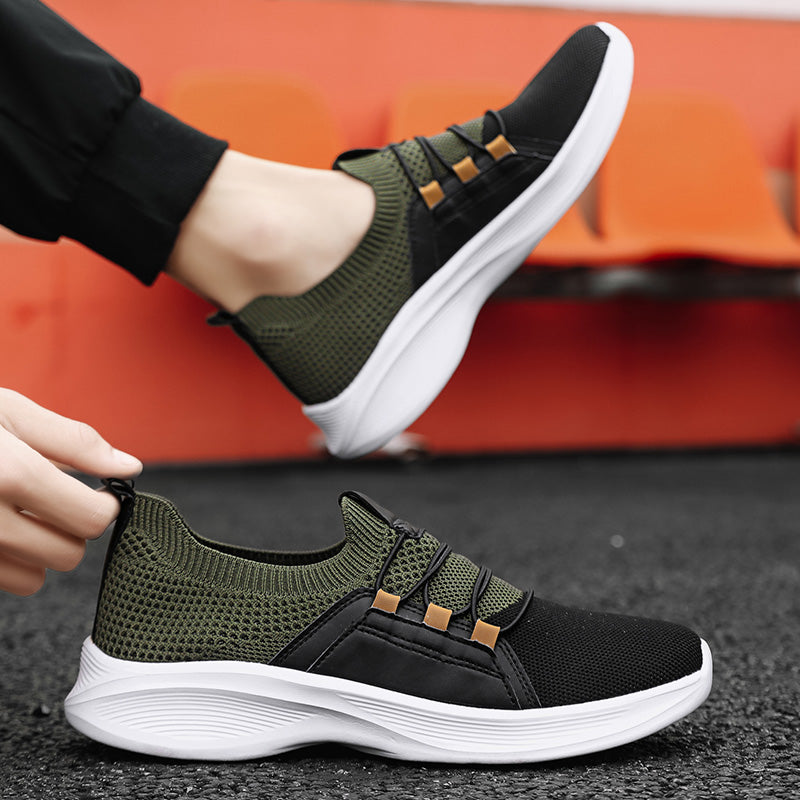 Ortopediska stickade sneakers – Ventilerande slip-on-skor med bekväma innersulor och halkfria sulor
