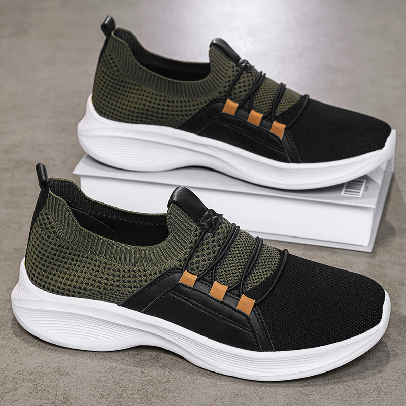 Ortopediska stickade sneakers – Ventilerande slip-on-skor med bekväma innersulor och halkfria sulor