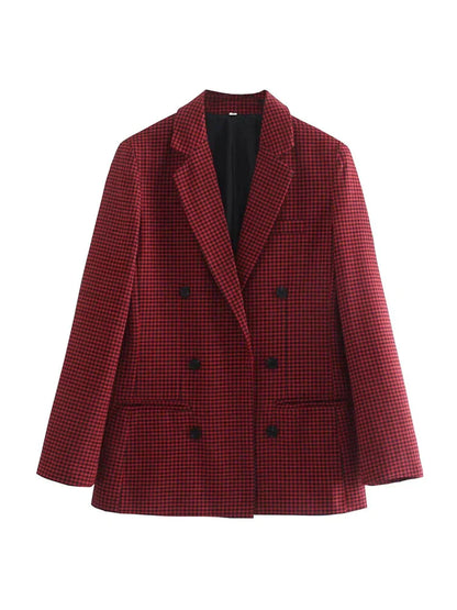 Rutig blazer i vintagestil