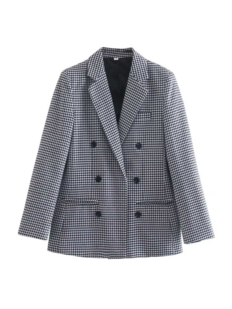 Rutig blazer i vintagestil