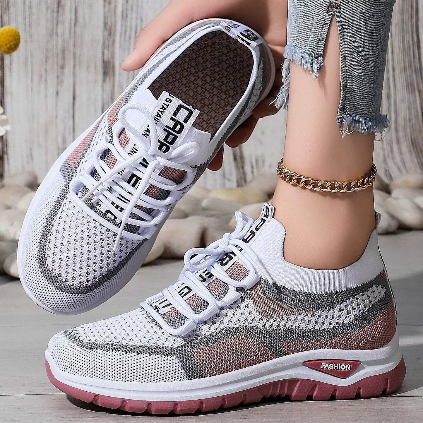 Ortopediska promenadskor för kvinnor – bekväma sneakers med fotvalvsstöd för att förebygga fotvärk